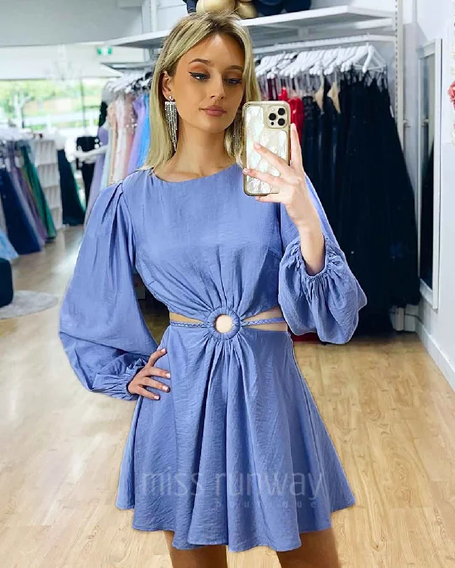Kianna Mini Dress - Lilac Casual Mini Dress with Pockets