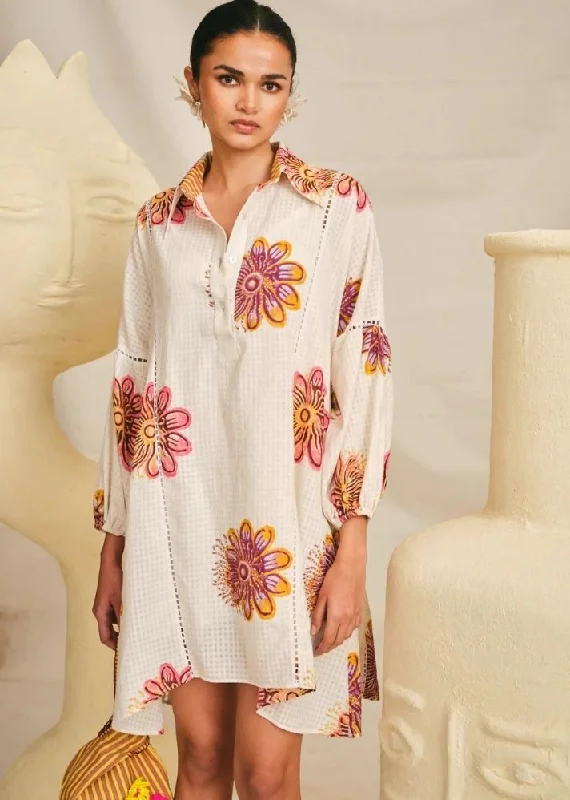 Kolam Handloom Mini Dress Fashionable A-Line Mini Dress