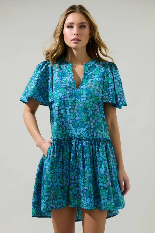 Midnight Floral Rock A By Trapeze Mini Dress Trendy Lace Mini Dress
