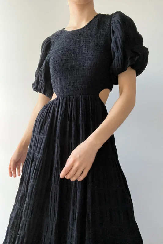 MILANO TIERED MAXI DRESS Elegant Pleated Maxi Dress