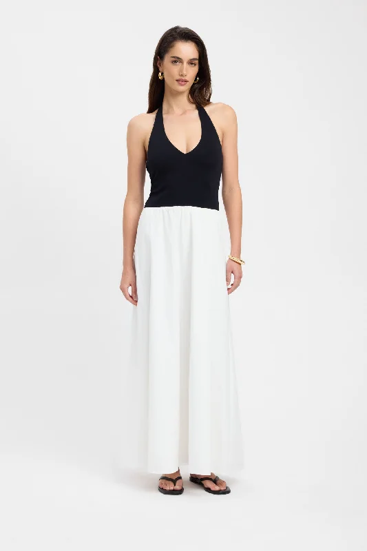 Romeo Contrast Maxi Dress Trendy Fit-and-Flare Maxi Dress