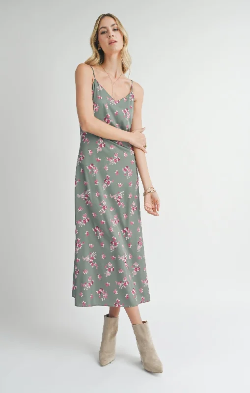 Hostess Slip Maxi Dress Trendy V-Neck Maxi Dress