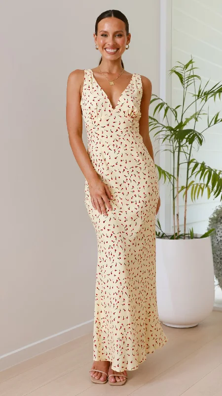 Saniah Maxi Dress - Yellow Rose Chic Sleeveless Maxi Dress