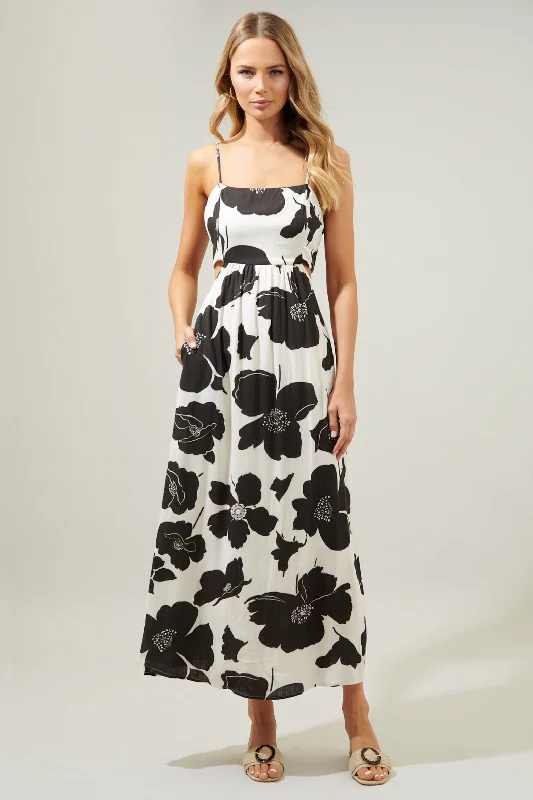 Siesta Cut Out Maxi Dress Classic Solid Maxi Dress