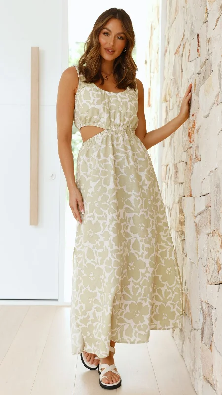 Soraya Maxi Dress - Aloe Elegant Maxi Dress with Pockets