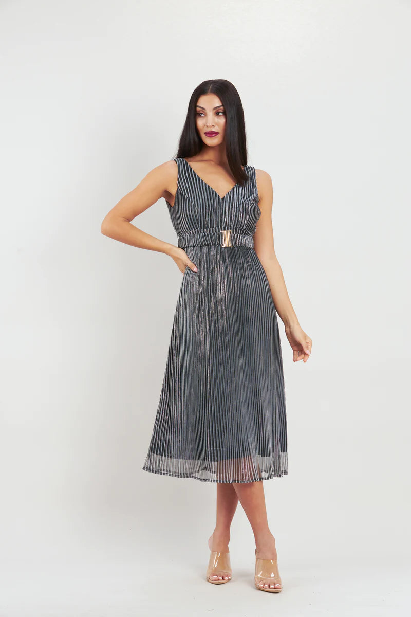 Valentina strap maxi dress Stylish Maxi Dress with Pleats