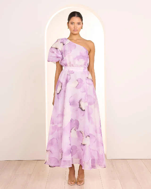 Zailee One Shoulder Maxi Dress Trendy Short Sleeve Maxi Dress