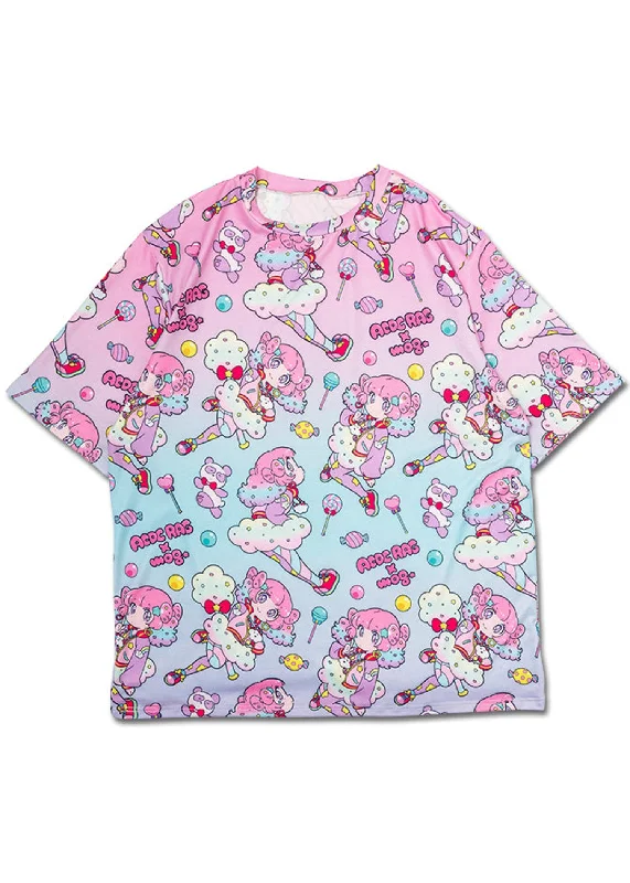 MOG Graduation Fuwa-Chan AOP Oversized Tee Zippered Front Buttoned Front Snap Front