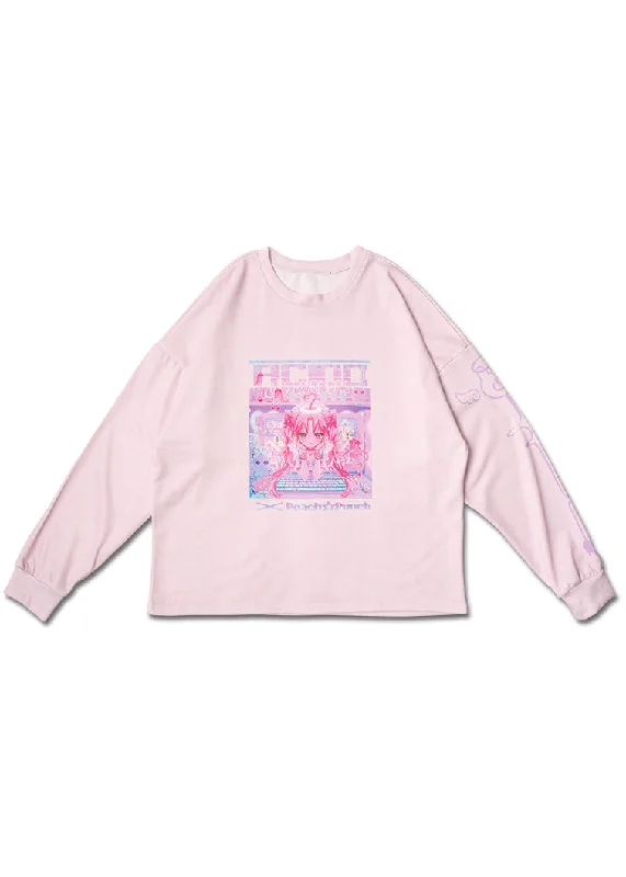 Peach Punch Idol Tenshi Long Sleeves Tee Fleece Fabric Down Fabric Feather Fabric