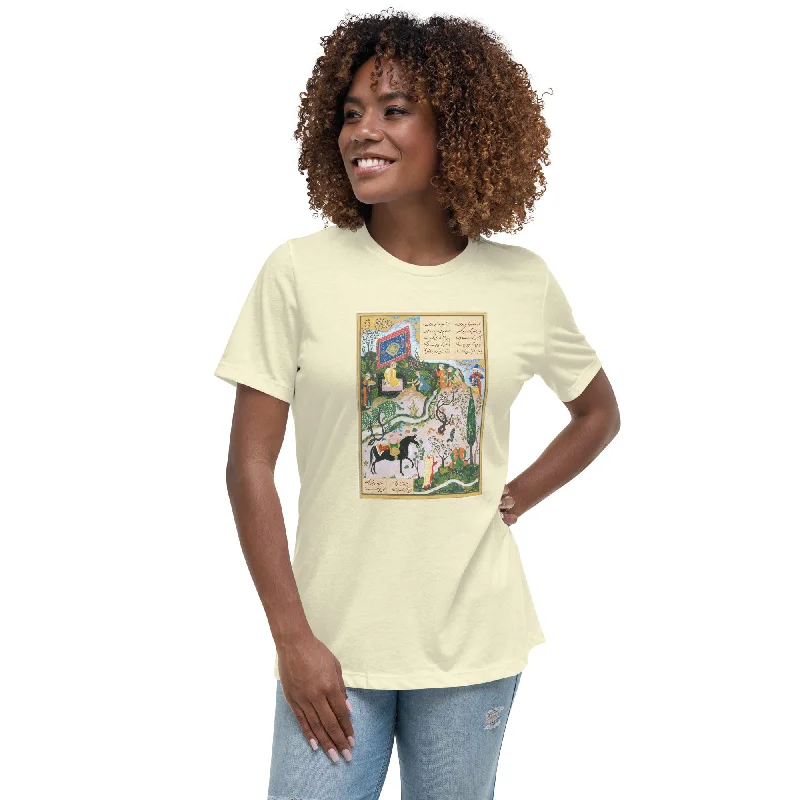 BIJAN & MANIZHEH Women's Relaxed T-Shirt Mesh Canvas Denim