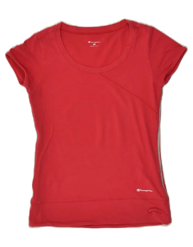 CHAMPION Womens T-Shirt Top UK 8 Small Red Fashionable Trendy Casual