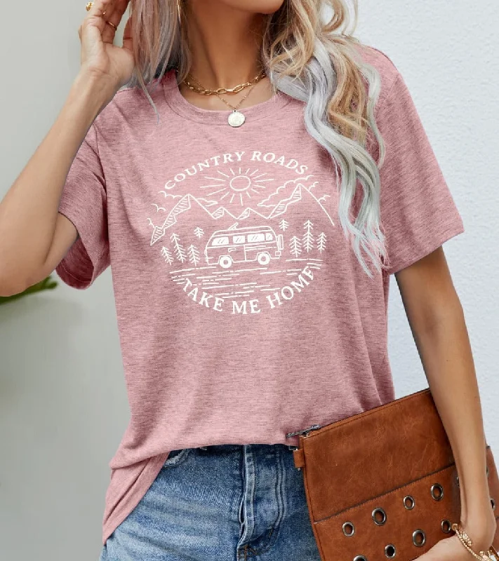 "Country Roads Take Me Home" Graphic T-Shirt Cozy Warm Stylish