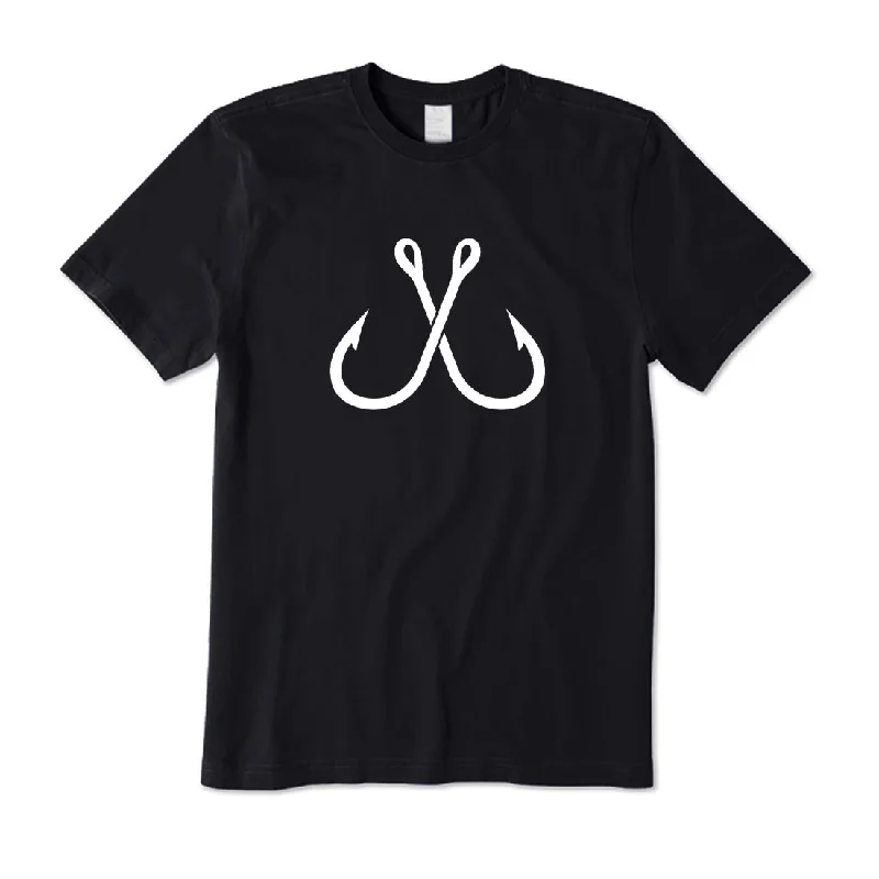 Crossed Fishing Hook T-Shirt Oversized T-Shirt Spandex breathable