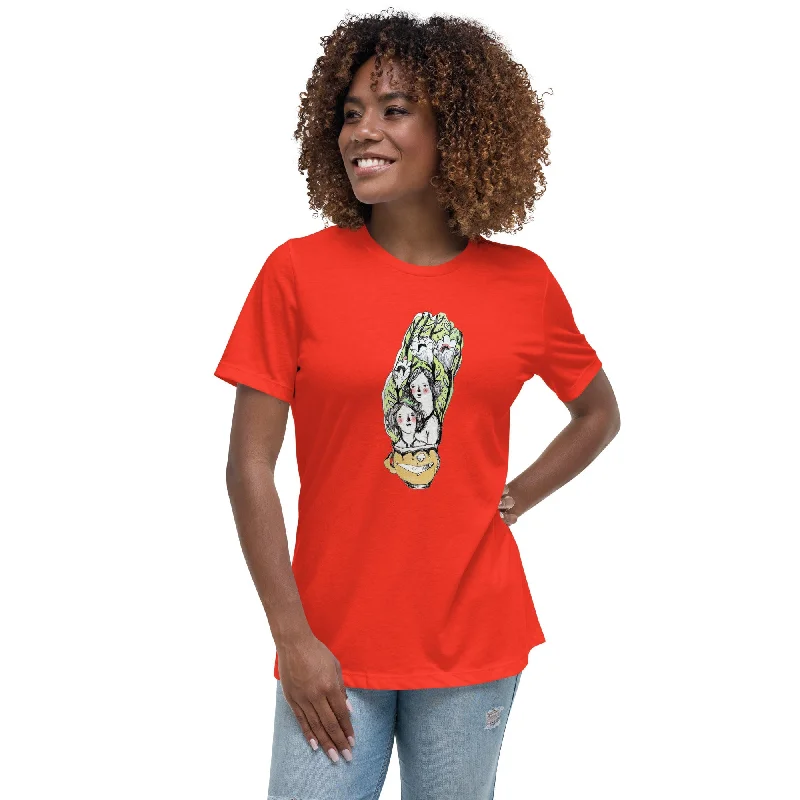 DIVA Women's Relaxed T-Shirt Terry Blend Velvet Blend Canvas Blend