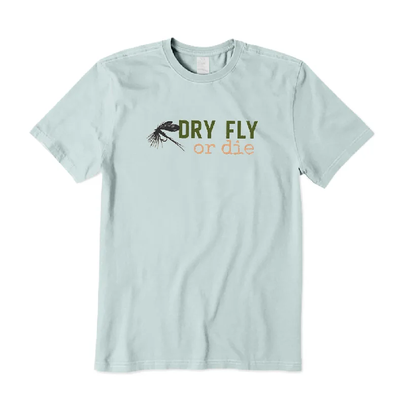 Dry Fly or Die Fly Fishing T-Shirt Hooded Caped Shawl Collar