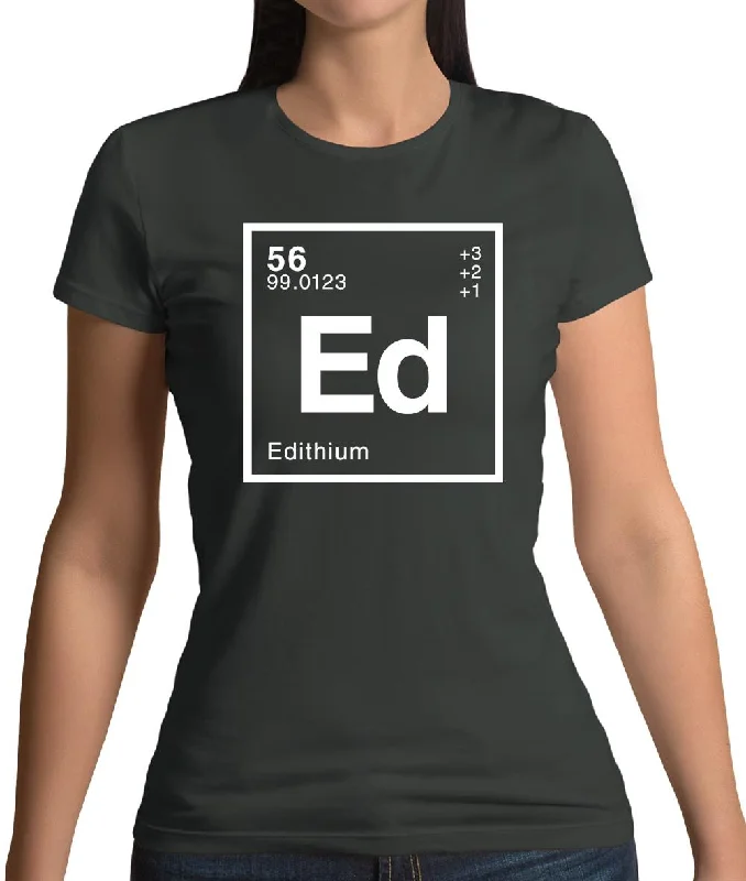Edith - Periodic Element Womens T-Shirt Houndstooth Herringbone Solid