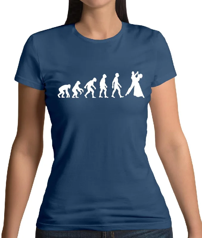 Evolution Of Man Ballroom Dancing Womens T-Shirt Striped Floral Plaid