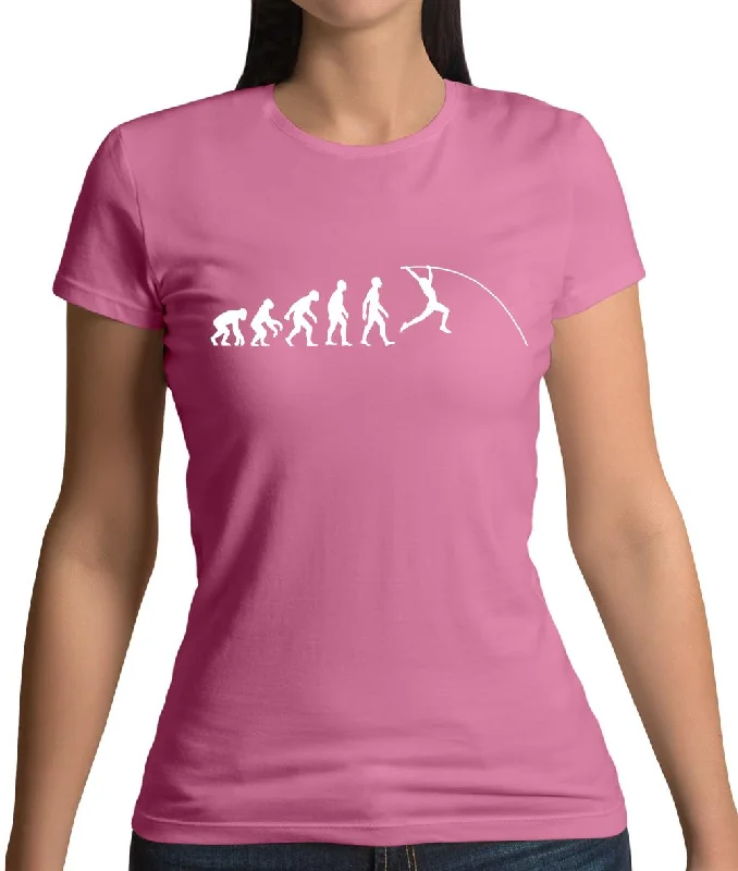 Evolution Of Man Pole Vault Womens T-Shirt Houndstooth Herringbone Solid