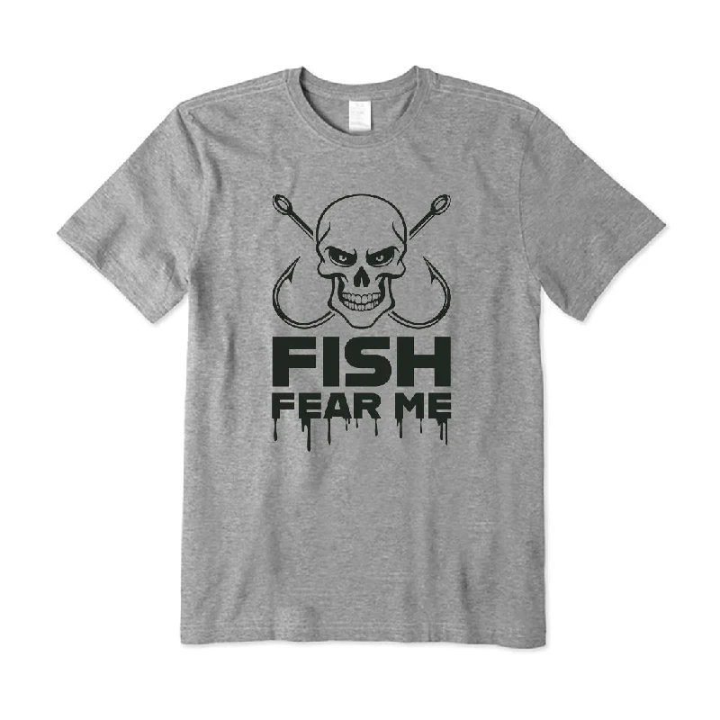 Fish Fear Me T-Shirt Collared T-Shirt Boat Neck A-Line