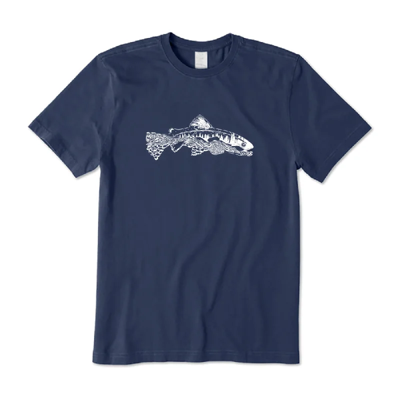 Fish Gear in Fish T-Shirt Collared Crew Neck Turtle Neck