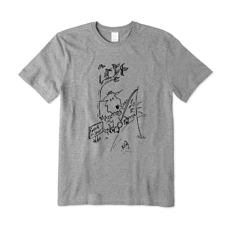 Fishing Dog Gone Fishing T-Shirt Zippered Buttoned Snapped