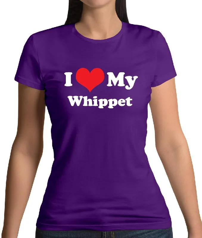 I Love My Whippet Womens T-Shirt Casual Formal Business