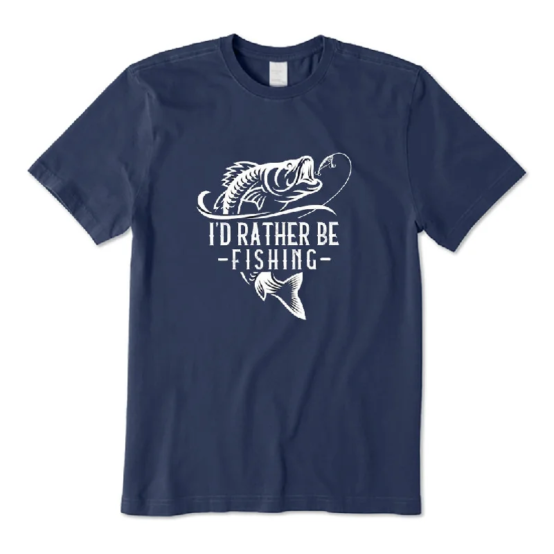 I'd Rather Be Fishing T-Shirt Welt Pockets Slit Pockets Flap Pockets