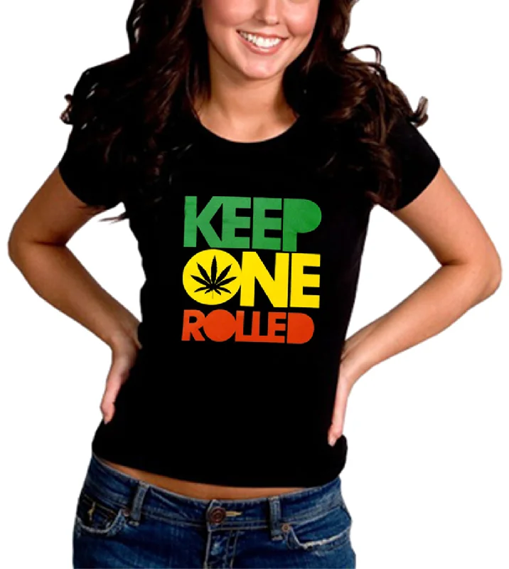 Keep One Rolled Girl's T-Shirt Mesh Blend Leather Blend Suede Blend