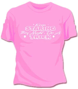Keep Staring Girls T-Shirt Print Jacquard Patchwork