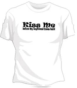 Kiss Me Girls T-Shirt Ribbed T-Shirt High Neck Heavyweight