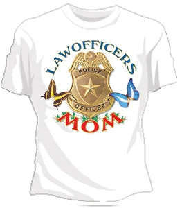 Law Officers Mom Girls T-Shirt Zippered Buttoned Snapped