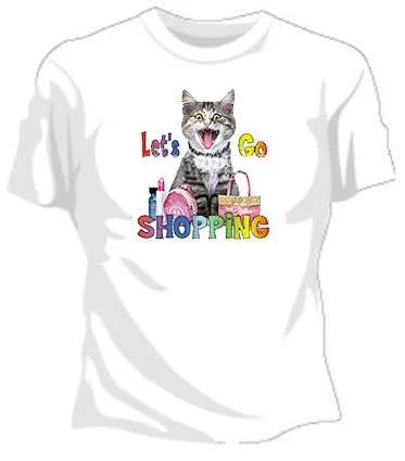 Let's Go Shopping Girls T-Shirt Striped Floral Plaid