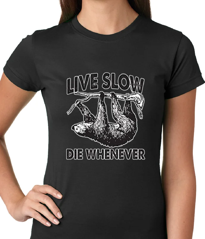 Live Slow, Die Whenever Girls T-shirt Collared T-Shirt Boat Neck A-Line