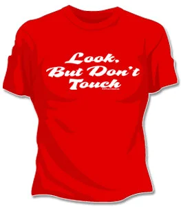 Look But Don't Touch Girls T-Shirt Handmade Hand-knitted Hand-woven