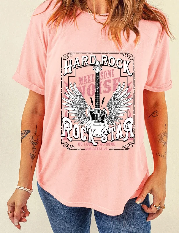 "Make Some Noise" Graphic T-Shirt Graphic T-Shirt Round Neck Polyester