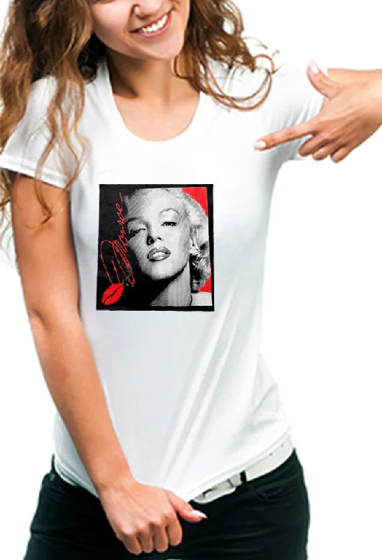 Marilyn Monroe Lipstick Classic Celebrity Girl's T-Shirt Hooded Caped Shawl Collar