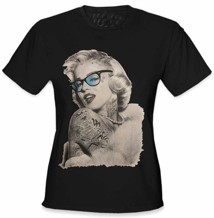 Marilyn Monroe Retro Tattoo Girl's T-Shirt Knit Fabric Woven Fabric Fleece Fabric