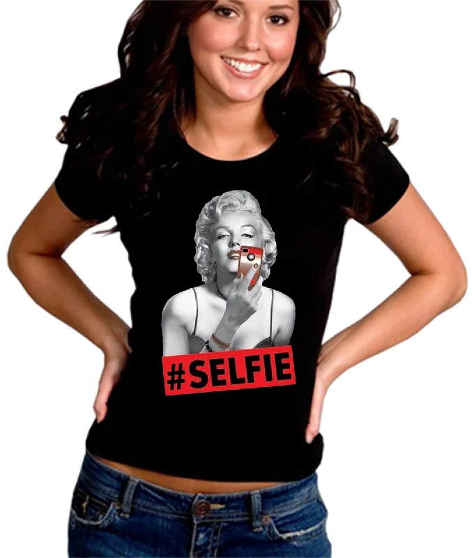 Marilyn Monroe #SELFIE Girl's T-Shirt Hooded Caped Shawl Collar