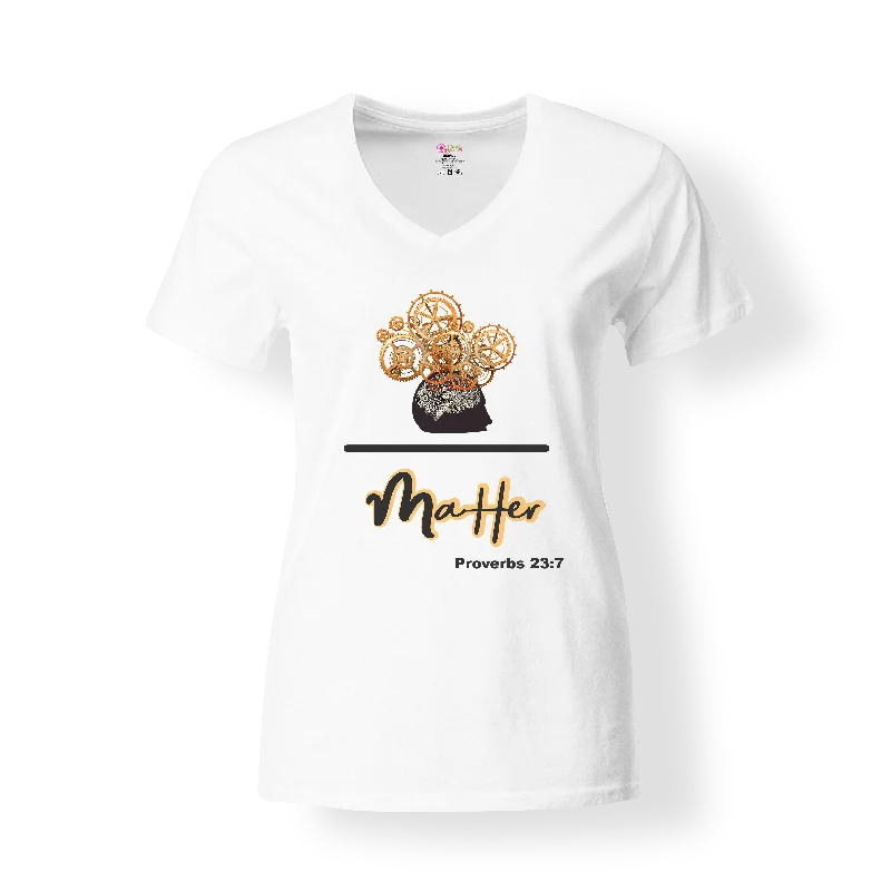 Mind over Matter Scripture T-Shirt Graphic T-Shirt Round Neck Polyester