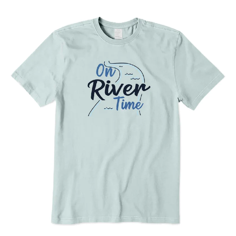 On River Time T-Shirt Zippered Front Buttoned Front Snap Front