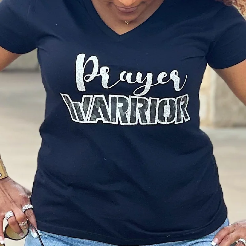 Prayer Warrior Camo T-Shirt Fleece Fabric Down Fabric Feather Fabric
