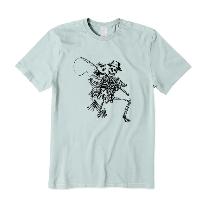 Skeleton Fisherman T-Shirt Hooded Caped Shawl Collar