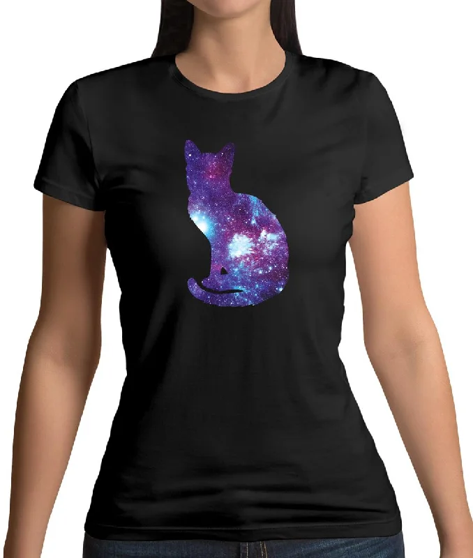 Space Animals - Cat Womens T-Shirt Handmade Hand-knitted Hand-woven