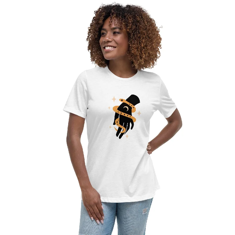 SPIRITUAL Women's Relaxed T-Shirt Front Pockets Side Pockets Patch Pockets