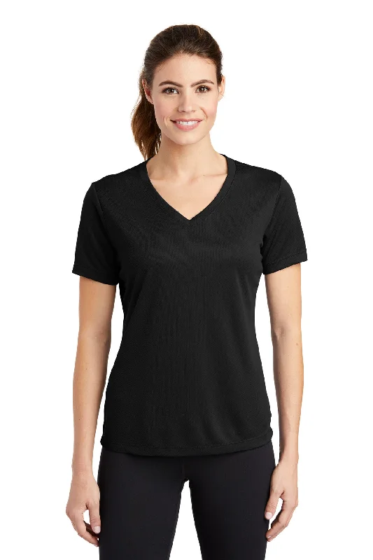 Sport-Tek Ladies PosiCharge RacerMesh V-Neck Tee. LST340 Wool Fabric Cashmere Fabric Tweed Fabric