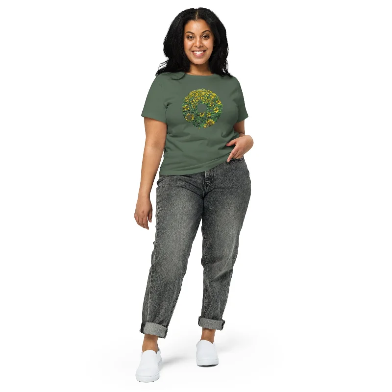 SUNFLOWERS Women’s High-Waisted Tee Fashionable Trendy Casual