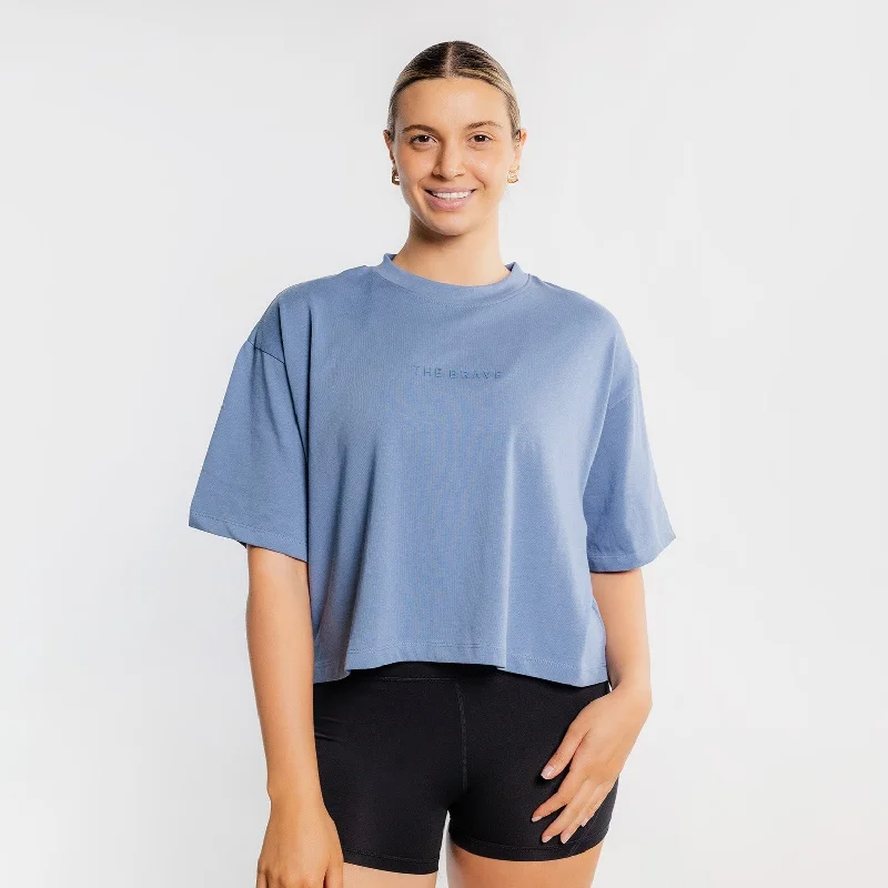 THE BRAVE - WOMEN'S LIFESTYLE OVERSIZED CROPPED T-SHIRT - GLACIER Anti-Pilling Machine Wash Handmade THE BRAVE - WOMEN'S LIFESTYLE OVERSIZED CROPPED T-SHIRT - GLACIER Anti-Pilling Machine Wash Handmade