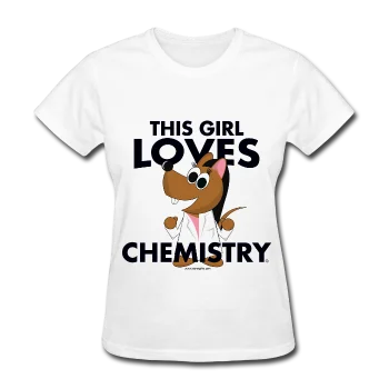 "This Girl Loves Chemistry" (brunette) - Women's T-Shirt Chenille Brocade Lace