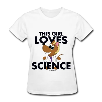 "This Girl Loves Science" (blonde) - Women's T-Shirt Print Jacquard Patchwork