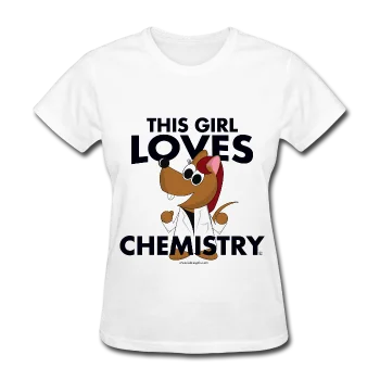 "This Girl Loves Chemistry" (red) - Women's T-Shirt Real Fur Shearling Chenille